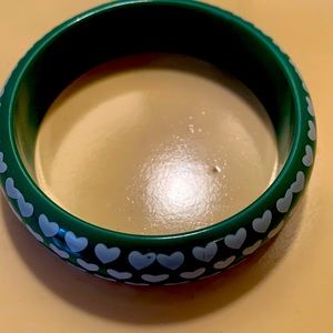 Gently used, FOREVER 21 Green & White Heart Bracelet